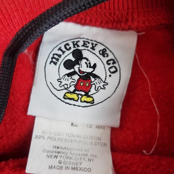 VTG 90s Micky Mouse Themed Embroidered Sweatshirt Sz Kids Large - Picture 3 of 5